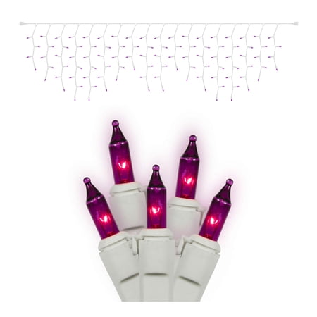 Vickerman 100 Purple Mini Light Icicle Light on White Wire  9  Christmas Light Strand price history on PriceWatchPro