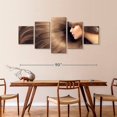 thumbnail image 3 of Elephant Stock Flowing Hair Wall Art - Horizontal Multi Panel Canvas - Living Room Wall Decor - Fashion And Beauty Multi Panel - Gray And Brown Decor - 92" x 42", 3 of 8