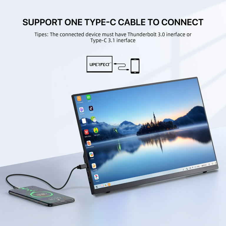 Portable Monitor for Laptop,HDR IPS Portable Laptop Monitor, HDMI USB-C  Travel Monitor for laptop/Desktop/MacBook/Phones/Tablet/PS5/4/Xbox/Switch