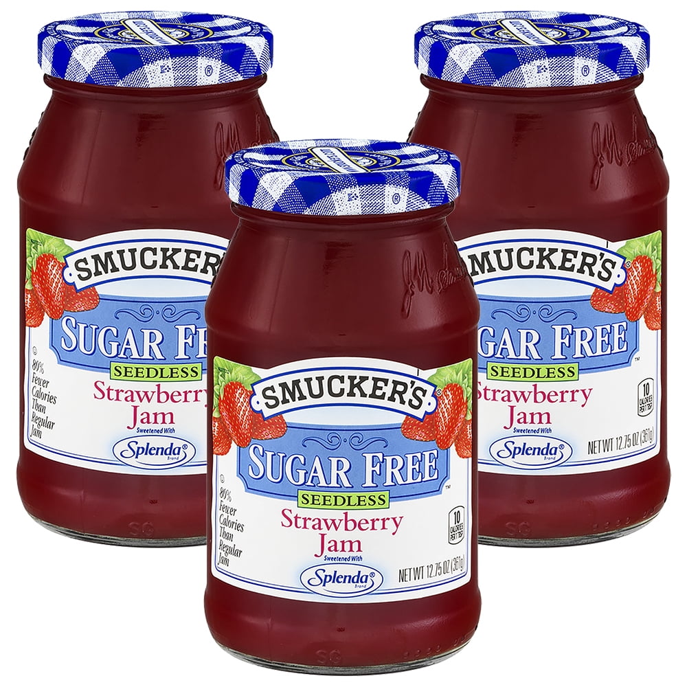 3 Pack) Smucker's Sugar Free Seedless Strawberry Jam, 12.75 oz - Walma...