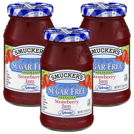 (3 Pack) Smucker's Sugar Free Seedless Strawberry Jam, 12.75 (Best Homemade Strawberry Jam)