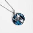 thumbnail image 4 of Zebra Stunning Glass Circular Pendant Necklace - Handcrafted Unique Design for Fashion Forward Necklaces, 4 of 5