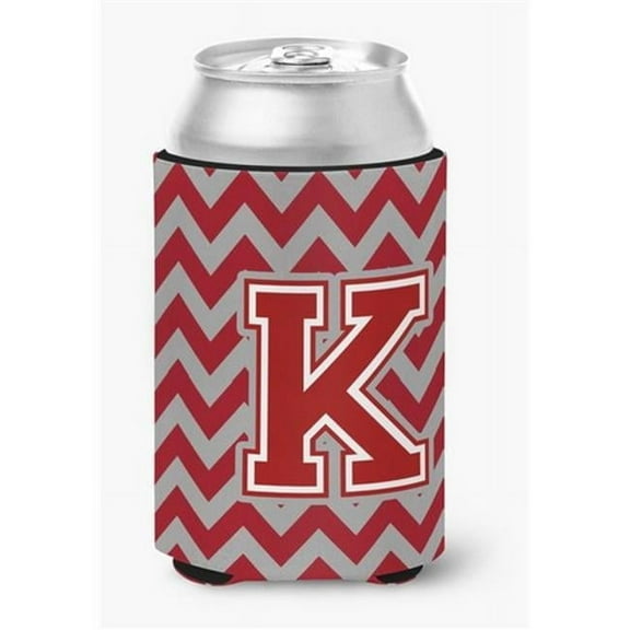 Carolines Treasures CJ1049-KCC Letter K Chevron Maroon & White Can or Bottle Hugger, 0.25 x 4 x 5.5 in.