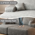 thumbnail image 4 of Wiilayok 74.8" Modern Sofa bed With Dual sleeper,Oversized Boneless lounger for Living Room Bedroom,No Assembly Required,Gray (Plush Corduroy Fabric), 4 of 9