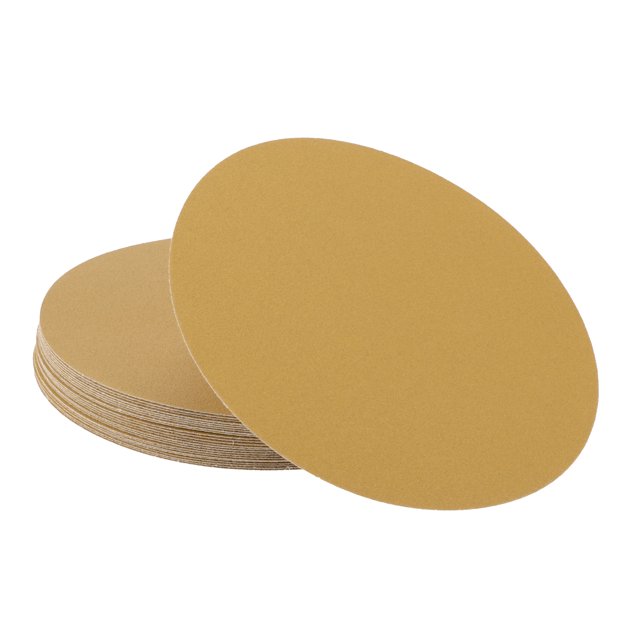 Discos de lijado Unique Bargains de 8 pulgadas, grano 120, papel de lija redondo con gancho y lazo, óxido de aluminio, amarillo, 25 pcs