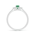 thumbnail image 2 of ANGARA Natural Pear Emerald Solitaire Ring with Trio Diamond Accents in 14K White Gold for Women (Size-6x4mm) | May Birthstone, Birthday, Anniversary, Jewelry Gift for Women | Natural Emerald Ring, 2 of 11