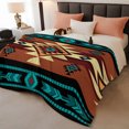 thumbnail image 2 of Turquoise Red Throw Blanket,Flannel Fleece Blanket with Striped Design for Couch,Southwest American Native Abstract Pattern Soft Breathable All Season Plush Blankets for Sofa Office Car Seat 40"x60", 2 of 9