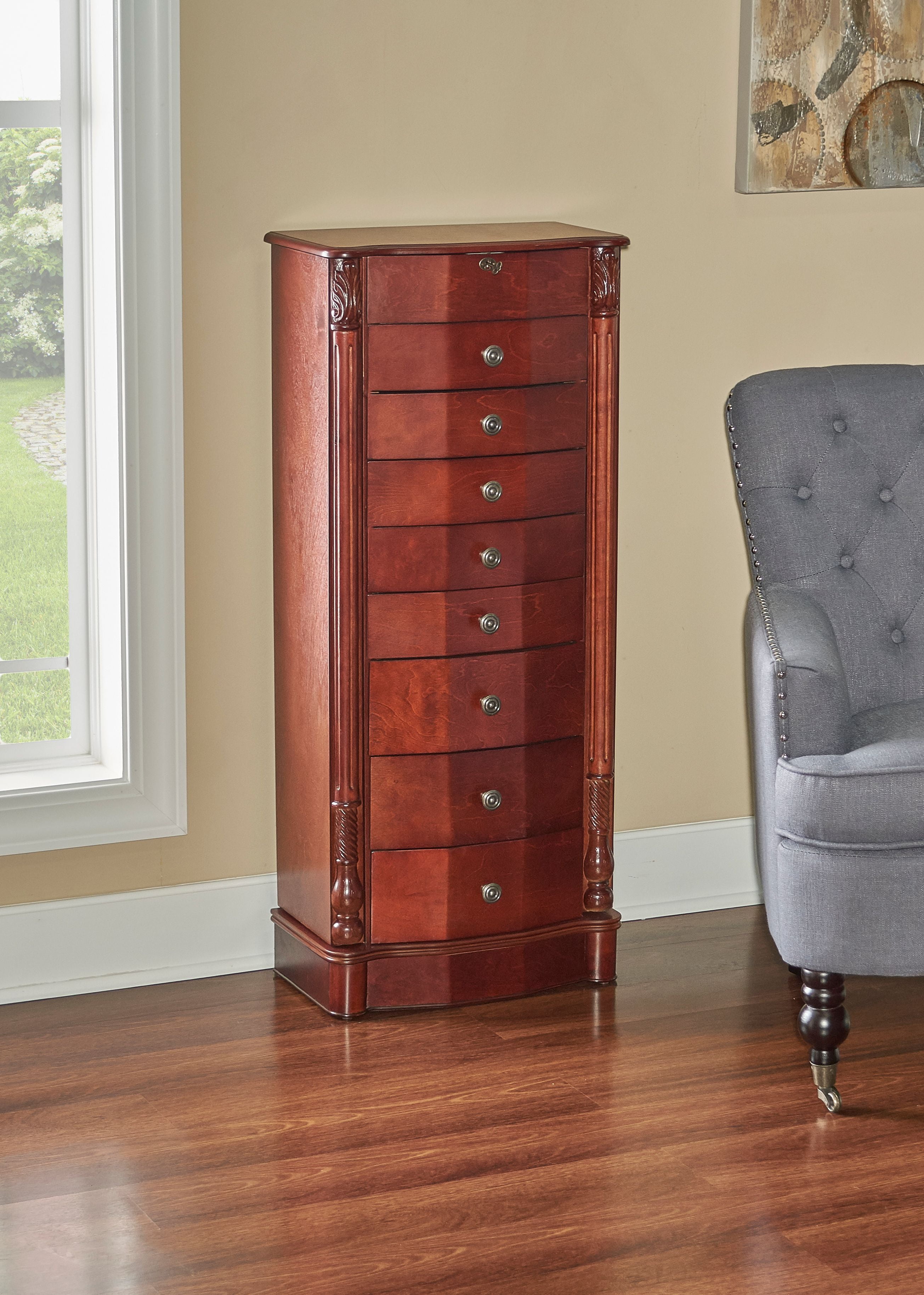 Rayford Jewelry Armoire, Cherry