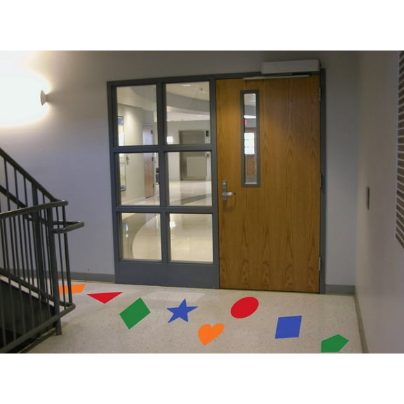 4-Inch Shapes Sensory Path Floor Decals for Kids - Vinyl Sensory Walk Decals - Classroom Floor Stickers - Education Sensory Walking Path Stickers - Daycare & School Hallway Décor, Primary Colors