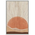 thumbnail image 1 of wall26 Framed Canvas Wall Art Orange Sunrise Over The Calm Ocean and Mountains Nature Clouds Wood Panels Modern Art Rustic Urban for Living Room, Bedroom, Office - 24x36 inches, 1 of 4