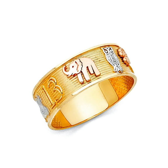 14k Yellow Gold Lucky Ring Size 7 Ring for Women - 2.4 Grams