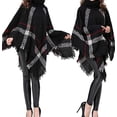 thumbnail image 4 of Cozy Shawl Wrap Dress Elegant Everyday Wear, Elegant Pullover Sweater With Foldable Turtleneck And Batwing Sleeves For Soft Comfortable Warm Fabric Feel, Suitable For Wear To Casual Party Wedding, 4 of 5