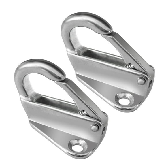 unbranded 2pcs Marine Grade Stainless Steel Spring Hook Snap Attach Rope Boat Sail Tug Ship Marine (Silver)
