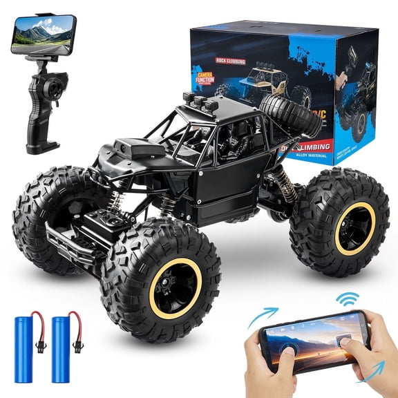 Lictin RC Car with 1080P FPV Camera, 2.4Ghz Off-Road Remote Control Truck for Kids Adults, Electric Carrier Vehicle with 2 Batteries, Gift for Boys and Girls