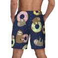 thumbnail image 4 of Uemuo Sloth with Donuts Pattern Mens Swim Trunks Quick Dry Board Shorts with Mesh Lining, Stretch Beach Shorts Quick Dry No-Chafing Board Shorts-Small, 4 of 9