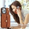 thumbnail image 4 of for iPhone 16 Pro Max Case, Wallet Phone PU Leather Case with Card Holder Crossbody Cover for Women Girls Strap Wristlet RFID Blocking Shockproof Protective Cover for iPhone 16 Pro Max, Brown, 4 of 9