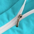thumbnail image 4 of D.N.G. BEDDINGS Luxurious 1 Piece Double Ruffle Duvet Cover With Zipper Closure, 100% Egyptian Cotton, 800 Thread Cotton Twin/Twin XL Size Turquoise Blue Solid, 4 of 6