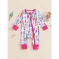 thumbnail image 4 of Newborn Baby Boy Girl Fall Winter Clothes Long Sleeve Fish Print Zipper Jumpsuit Romper Outfits 0-12M, 4 of 9