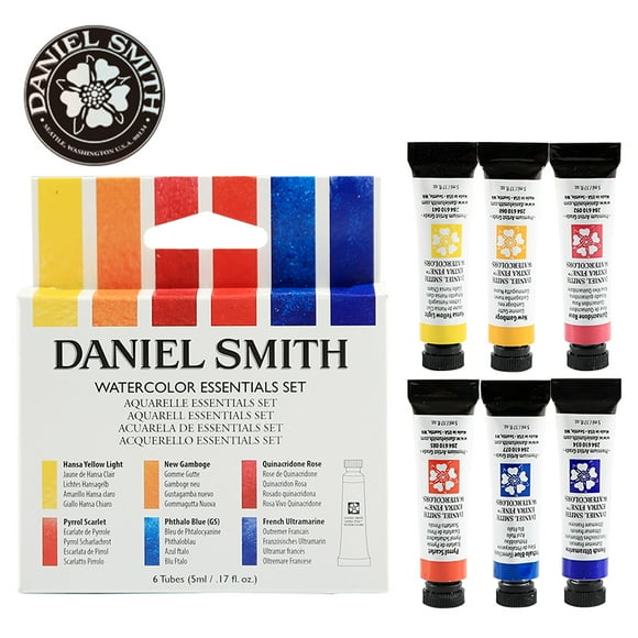 DANIEL SMITH Watercolor Sets 5ml Tubes Pack of 6,Professionals Watercolors Painting Supplies Art Paints Excellent Gift for Adults and Artists