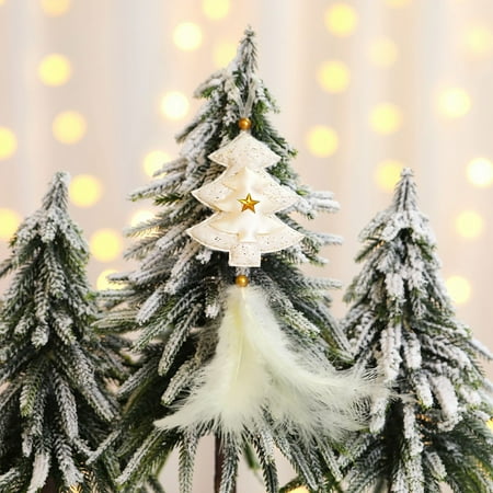 

Pgeraug Geometric ornament Christmas Tree Five Pointed Star Feather Pendant Christmas Feather Decoration Household Products Christmas Tree Pendant Hangs C