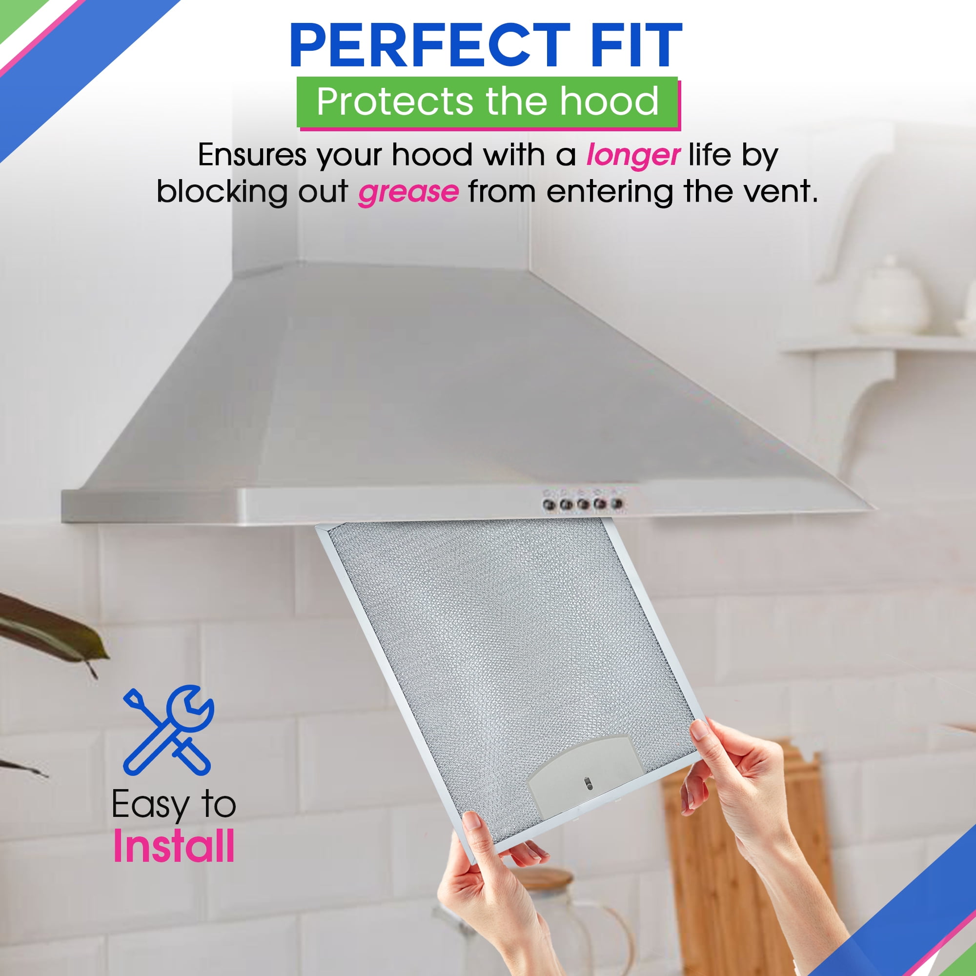 Range Hood Filter Replacement for BPPFA30 11.81" x 16.25" Broan Range Hood Filter - Metal Exhaust Fan Stove Hood Vent Filter for Range Hood - Filters the Kitchen Oven Grease From Entering Hood 2-Pack