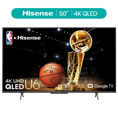 Hisense 50" Class U6H ULED 4K Google TV (50U6H) - QLED, 600 Nits, 240 Motion Rate, Voice Remote