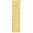 thumbnail image 1 of Unique Loom Chindi Cotton Collection Hand Woven Natural Fibers Runner Rug, 2 Feet 7 Inch x 6 Feet 7 Inch, Yellow/Ivory, 1 of 2