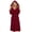 Burgundy, variant on Womens Long Hooded Fleece Robe, Soft Warm Spa Bathrobe for Cozy Lightweight Loungewear (Rose, L/XL)