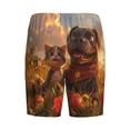 thumbnail image 2 of Haiem Cat Dog Friendship Men's Pajama Short with Soft Woven Cotton Elastic Waistband Sleep Short-4X-Large, 2 of 9
