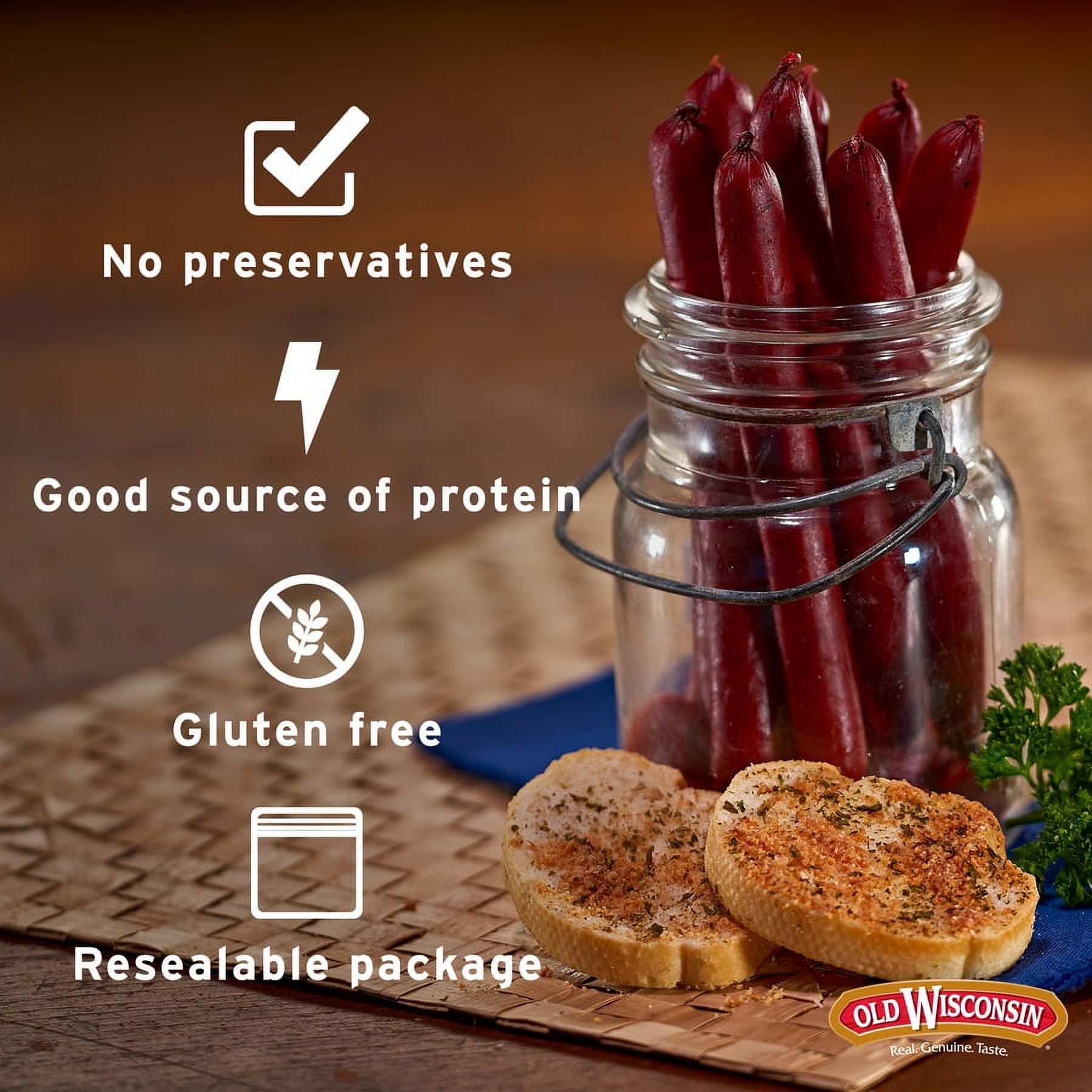 Old Wisconsin Twisted Link Beef Snack Stick 24oz Jar