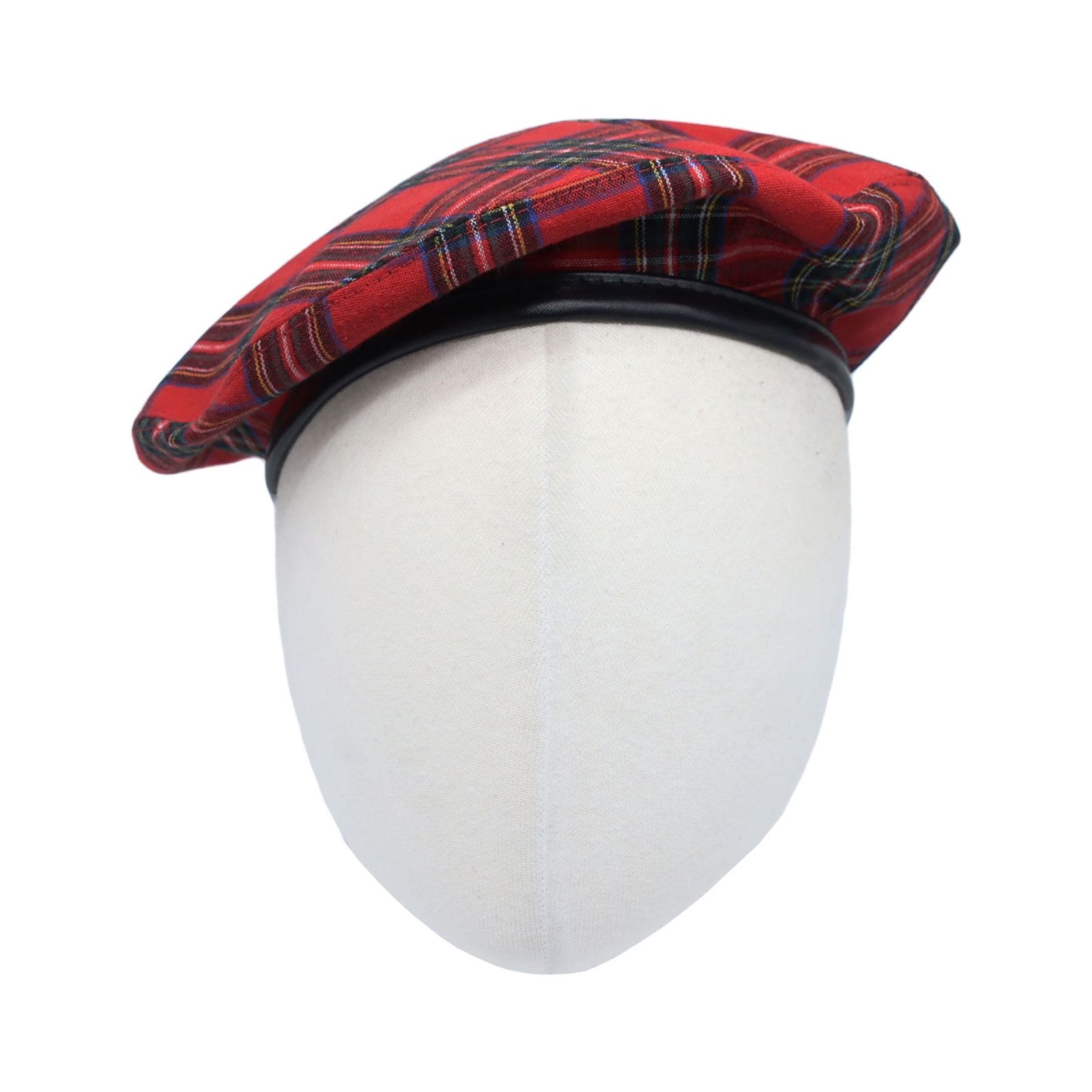 2746 Cotton Plaid Beret Hat Tartan Check French Beanie Cap Yzf0083 (red) WITHMOONS Cotton Plaid Beret Hat Tartan Check French Beanie  main image 3