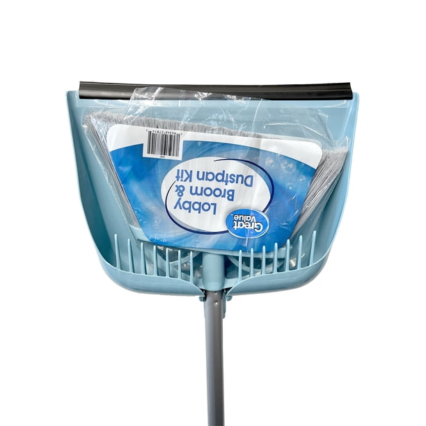 Great Value Lobby Broom and Dustpan Set, 2.75 in x 11.8 in x 41 in