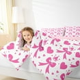 thumbnail image 3 of Manfei Ribbon Bow Knot Bedding Comforter Set,Princess Bowtie Twin Comforter Sets,Pink Heart Print Bedding Set For Teens,Luxury Bedroom Decor Reversible,2pcs, 3 of 7