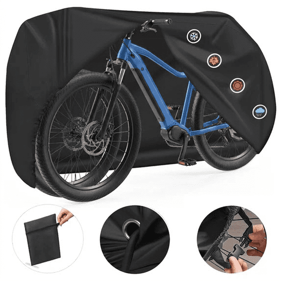 Heavy Duty Bike Tarp Cover, 210D Oxford Fabric, Universal Fit for Most Bicycles