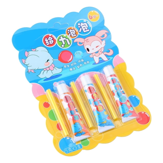 HLONK Multicolored Bubble Glue Paste with Blowing Pipe Fun & Magic Children’s Gift