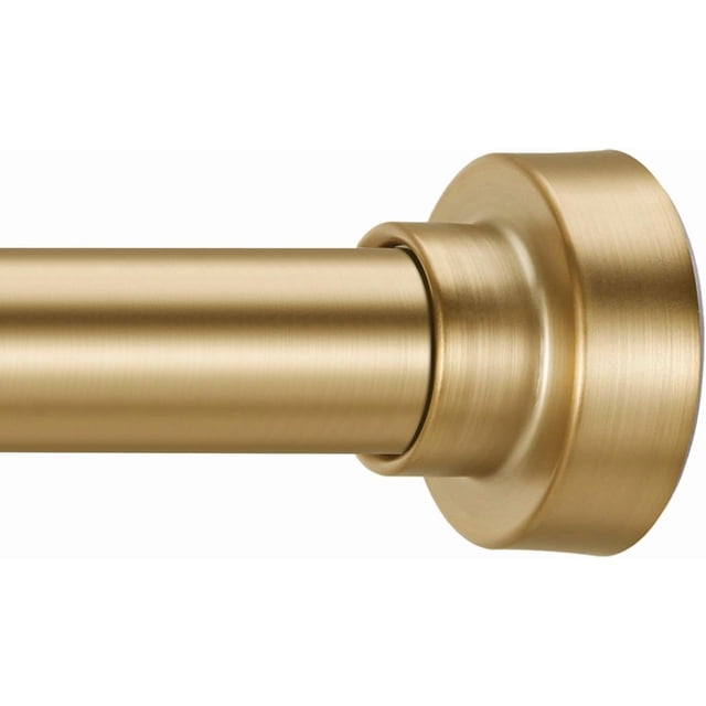 Tringle de Rideau de Douche à Tension 34-66 Pouces, Tringle de Rideau à Tension à Ressort Réglable Sans Perçage, Antidérapante, Ne Rouille Jamais, Acier Inoxydable, pour Petite Fenêtre Buanderie Porte Entrée, Or