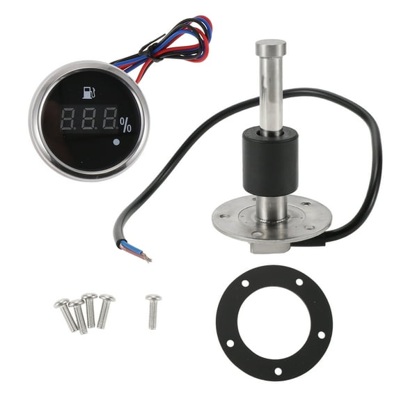 Unique Bargains Fuel Sending Unit and Gauge Kit Boat Fuel Sending Unit Marine Fuel Sender Unit 3.94" Metal Silver Tone Black 1 Set 0-190 Ohm