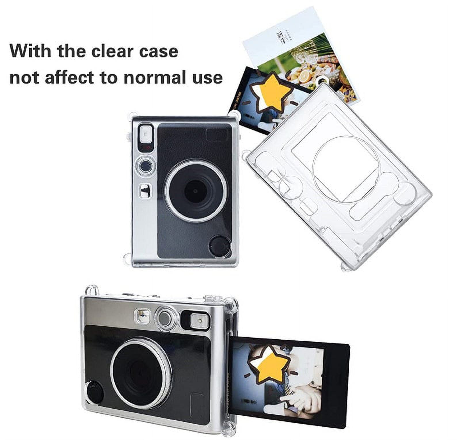 Rieibi Clear Protective Case for Fujifilm Instax Mini Evo Instant Camera -  Hard Carrying Case Cover with Shoulder Strap