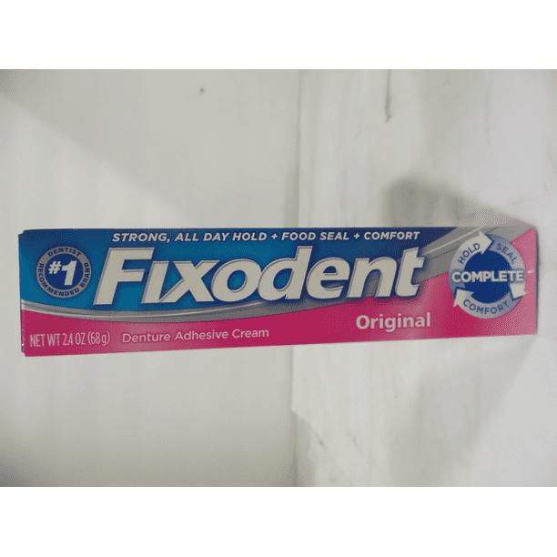 Fixodent Denture Adhesive Cream, Original, 2.4 oz Pack of 18 Walmart