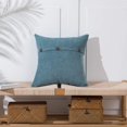 thumbnail image 3 of Blue Green Pillow Covers 16x16 Inch with Triple Buttons Set of 2 Chenille Rustic Farmhouse Decorative Throw Pillow Covers Square Cushion Case for Home Sofa Couch Decoration, 3 of 7
