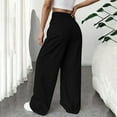 thumbnail image 4 of IDALL Wide Leg Pants Woman Dress Pants Women Womens Casual Wide Leg Dress Pants High Waist Tailored Down Pants With Pockets High Waisted Pants Womens Pants Black XL, 4 of 8