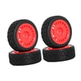 thumbnail image 3 of Bunblic 4 Pieces 1:10 RC Car Wheel Tires Replacement Easy to Install RC Modification Accessory Spare Parts Accessory DIY Accessories rose red, 3 of 8