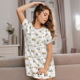 thumbnail image 3 of Naloa Dump Truck Print Women Nightgowns,Womens Loungewear,Short Sleeve Sleepwear,Comfy Ladies Nightdress, 3 of 6