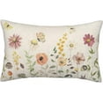 thumbnail image 2 of Spring Flower Pillow Covers 12X20 Inch Set of 2, Wildflower Butterfly Seasonal Holiday Decorative Throw Pillows Floral Cushion Cases for Home Couch Sofa Decor, 2 of 6