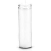 1 PC White Unscented Glass Prayer Candles, 8", Devotional Candle