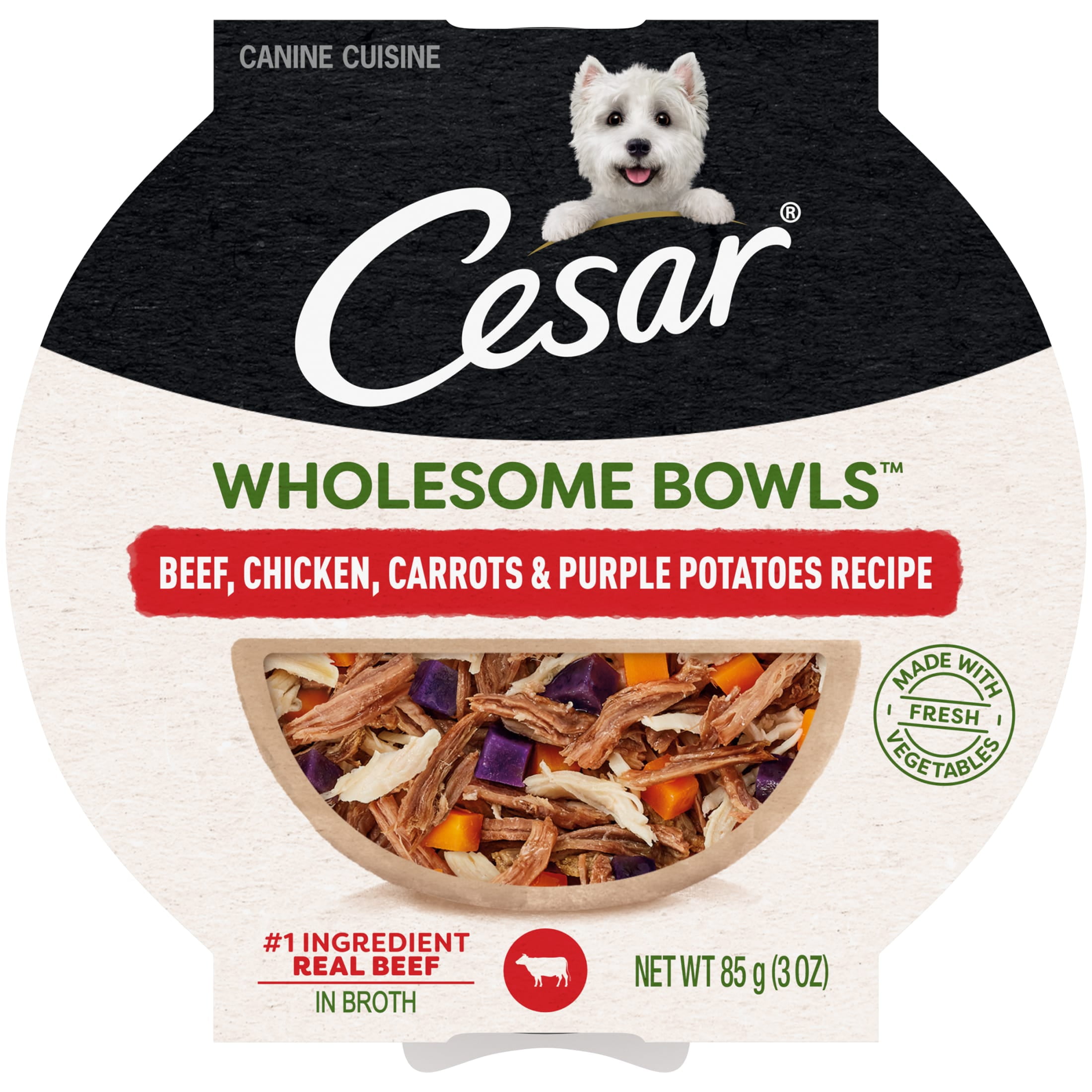(8 pack) Cesar Wholesome Bowls Wet Dog Food Adult, 3 Oz