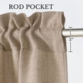 thumbnail image 3 of NICETOWN Double Layer Valance for Cafe, Semi Sheer Light Filtering Linen Valance Rod Pocket Farmhouse Linen Window Drapes for Bathroom, 52"x18", Burlap, 1 Panel, 3 of 8