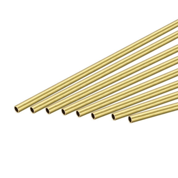 Uxcell 2.5mm OD 0.25mm Wall Thickness 300mm Length Brass Round Tube 8 Pack