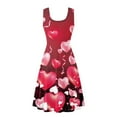thumbnail image 3 of FKELYI Size 2XL Sleeveless Dress for Women Comfortable Love Balloon Tank Dresses Midi Breathable Swing Skater Midi Dress for Valentine's Day, 3 of 5