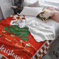 thumbnail image 3 of Merry Christmas Throw Flannel Blanket 40x50In Santa Claus Tree Red Plaid Super Soft Cozy Bed Blanket, Lightweight Plush Fuzzy Bed Throw for Bedroom Sofa Couch Living Room, 3 of 4